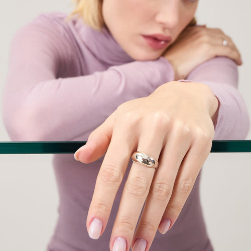 Anel Bubble Ouro Branco