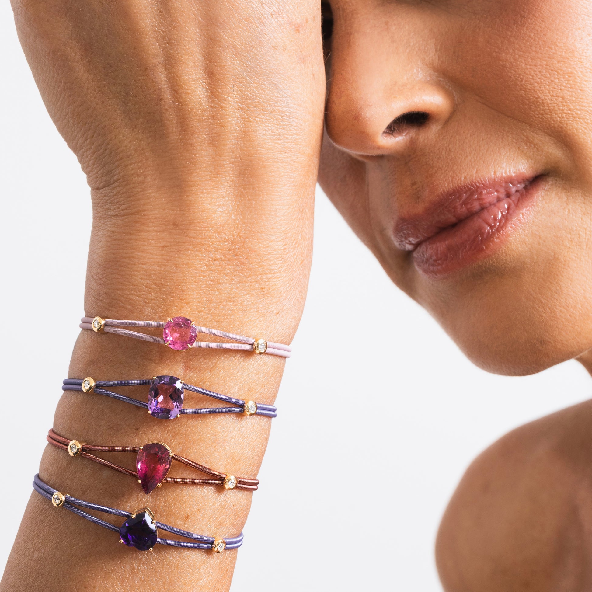 Pulseira Dora Ametista em Ouro Amarelo