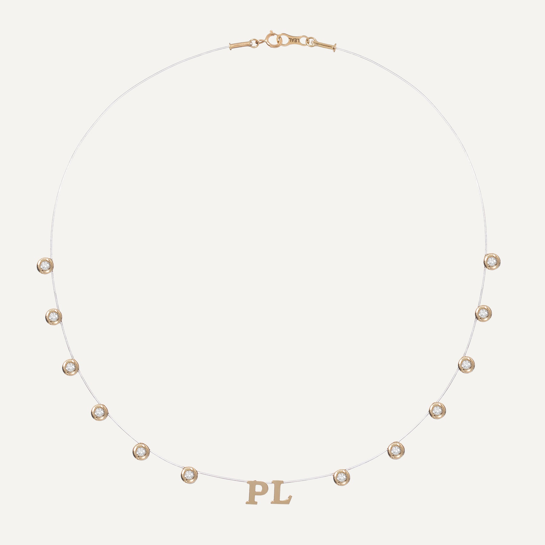 Colar Lola 2 Iniciais Incolor Ouro Amarelo