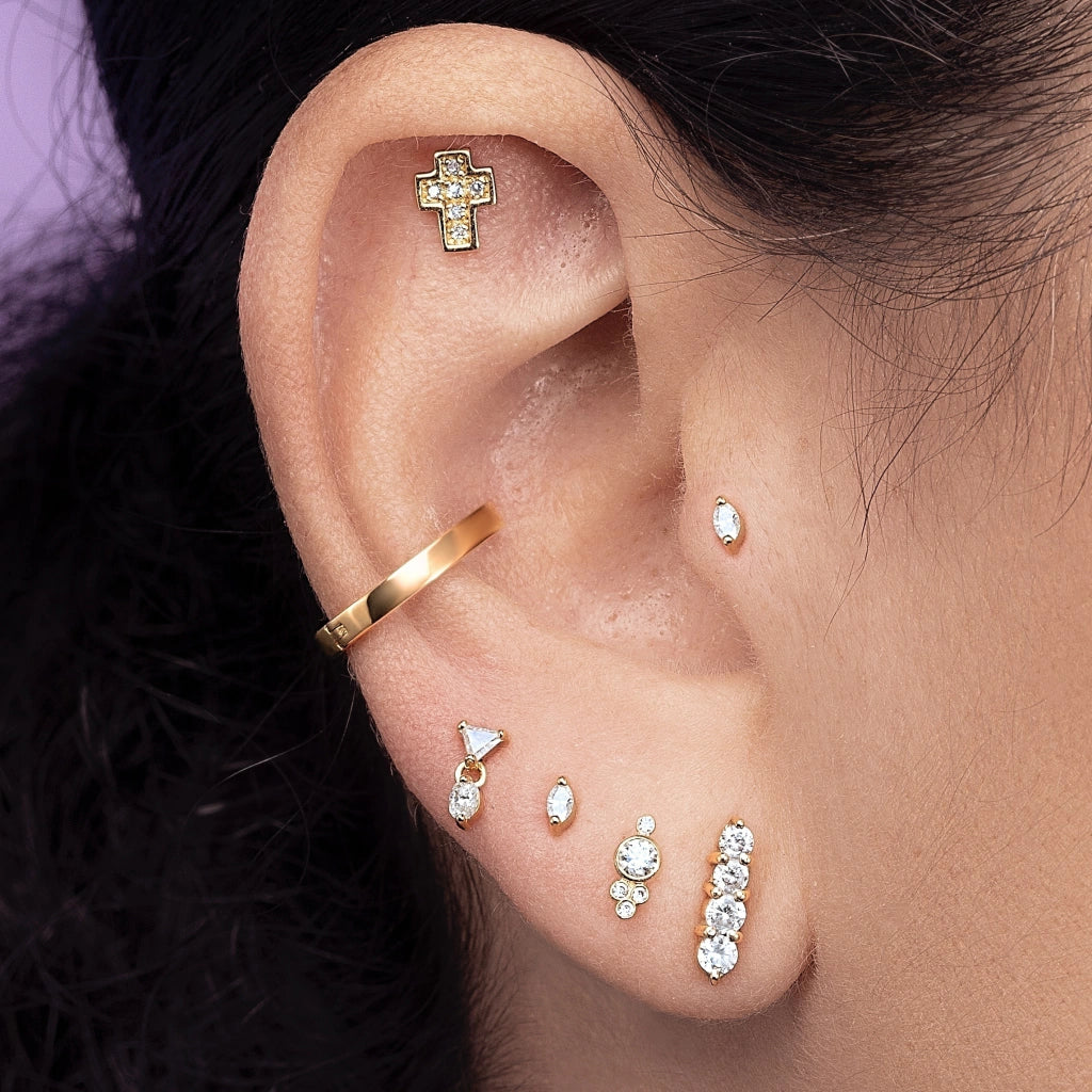 Piercing Trillion e Navete Ouro Amarelo