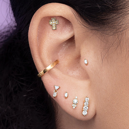 Piercing Trillion e Navete Ouro Amarelo