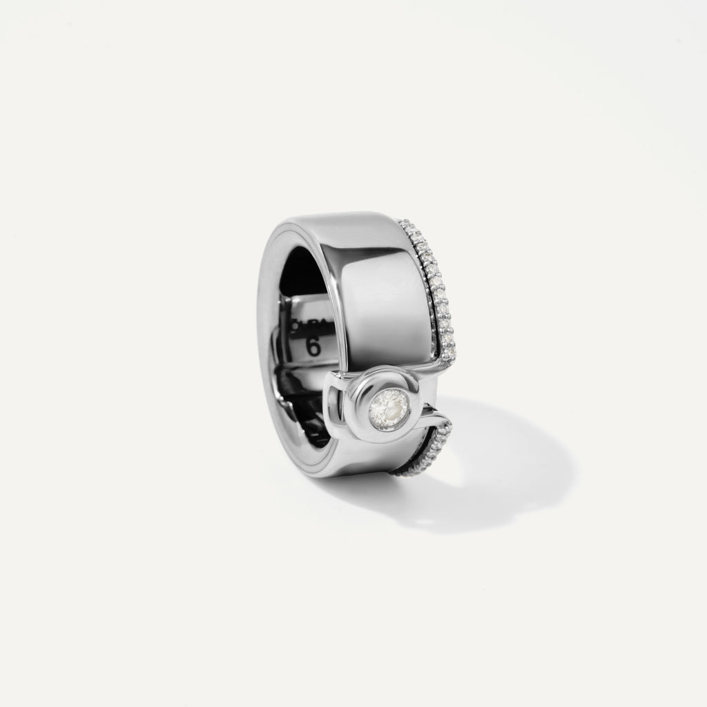 Oura Ring Jacket Ponto de Luz Pavê Ouro Branco