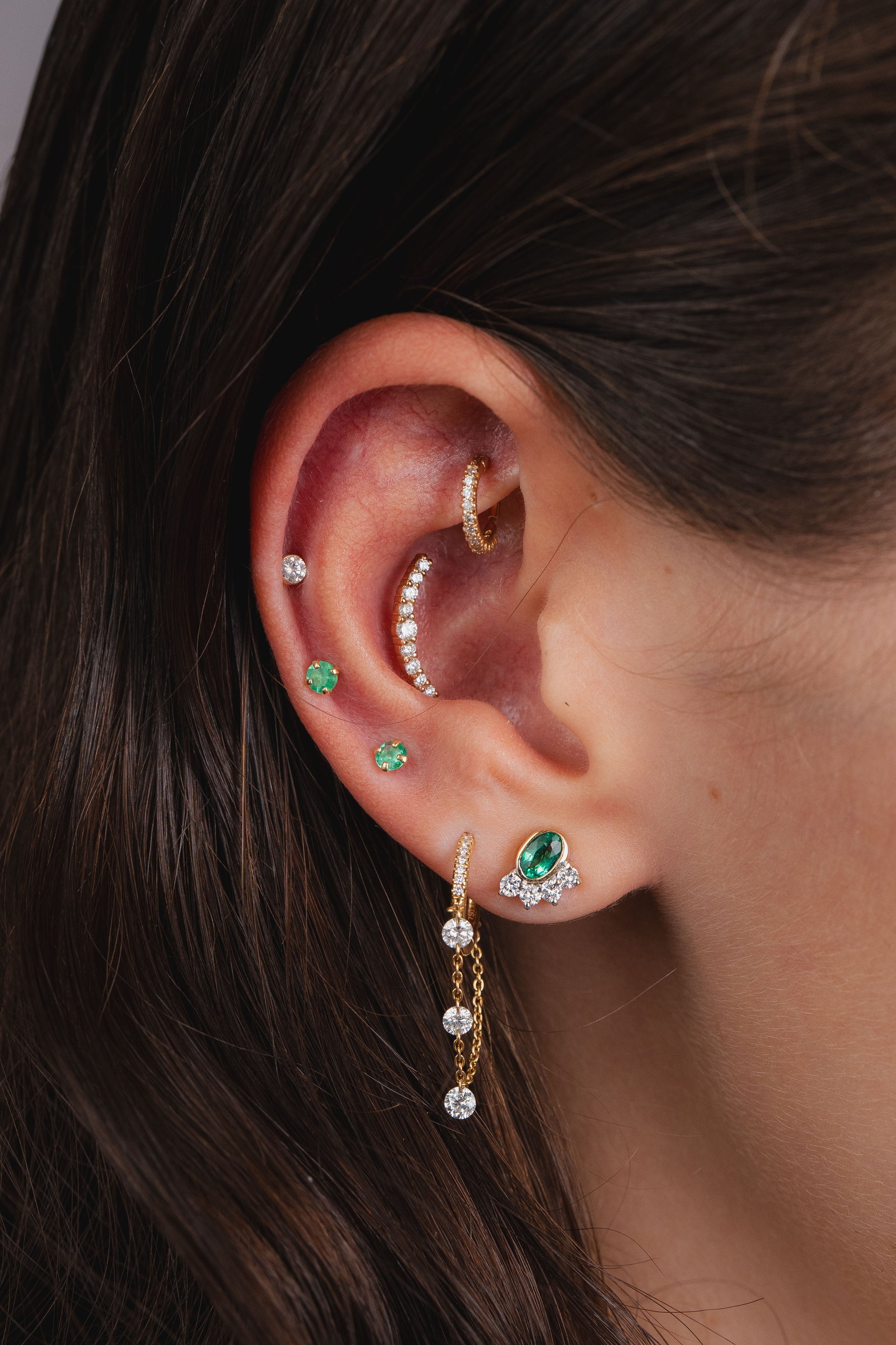 Argola Chain Floating Diamond