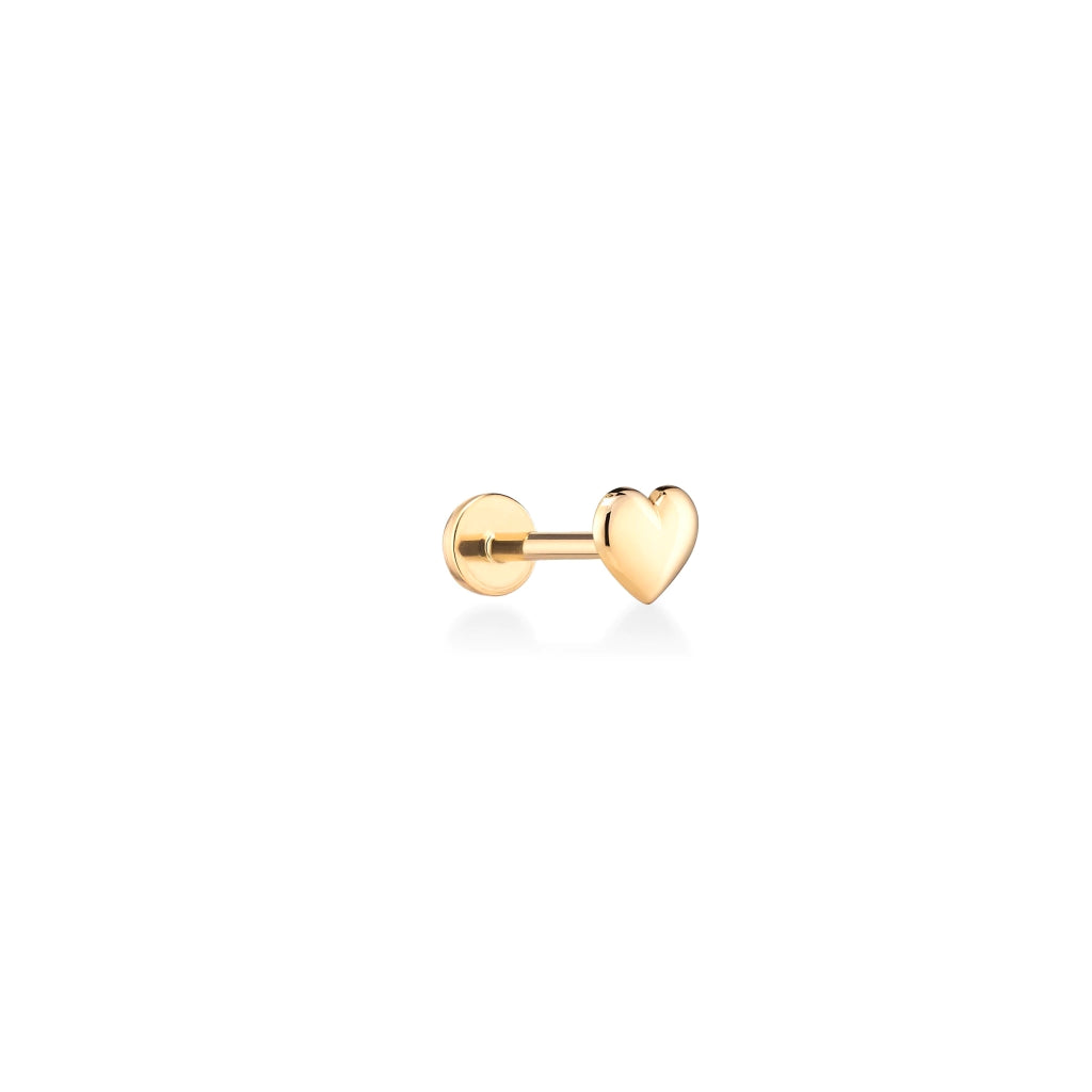 Piercing Bubble Heart Ouro Amarelo