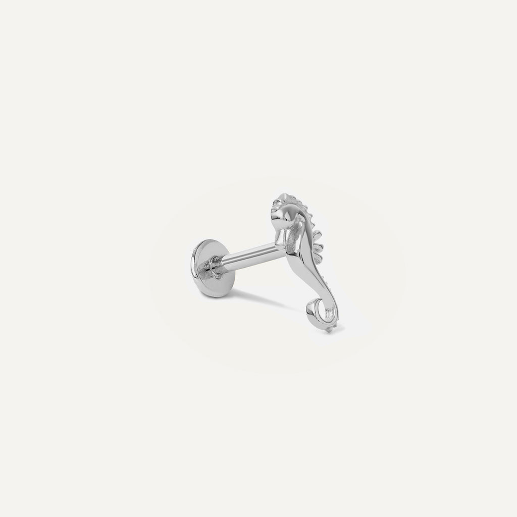Piercing Cavalo Marinho Ouro Branco