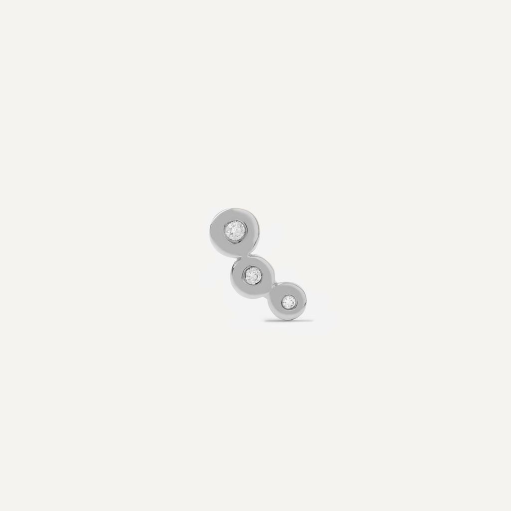 Piercing Trio Circles Dot Ouro Branco
