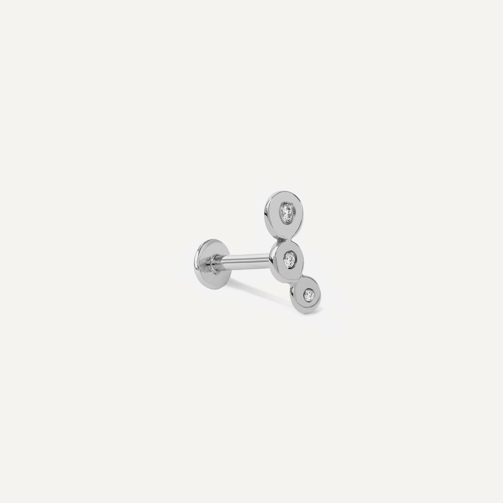 Piercing Trio Circles Dot Ouro Branco