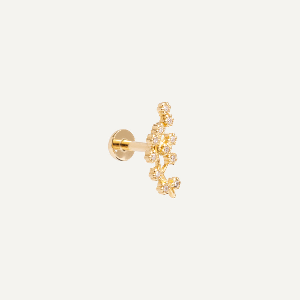 Piercing Ramo Pavê Ouro Amarelo