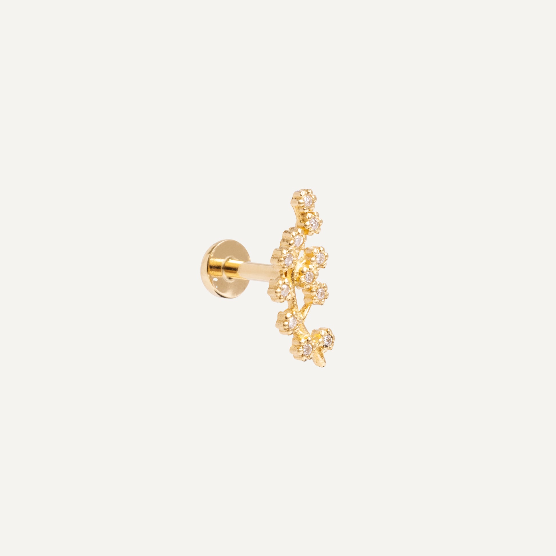 Piercing Ramo Pavê Ouro Amarelo