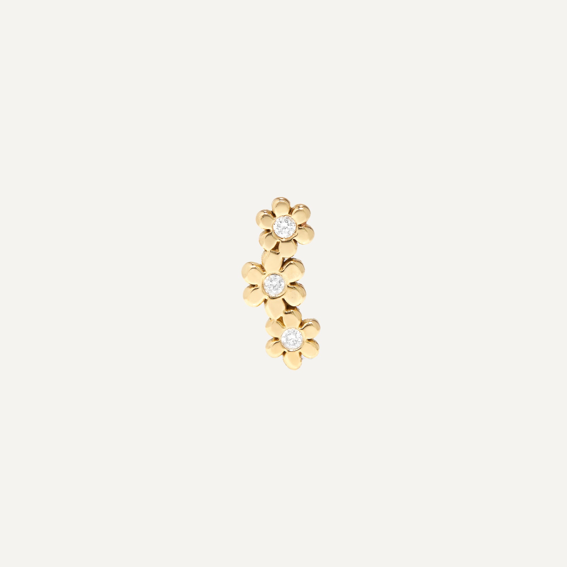 Piercing Trio Flower Dot Ouro Amarelo
