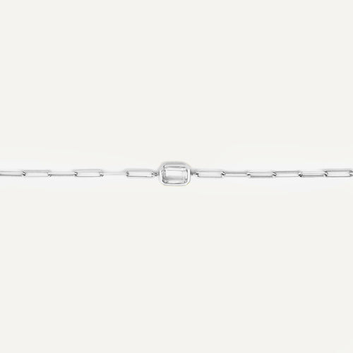 Pulseira Baguete Topázio Branco Ouro Branco