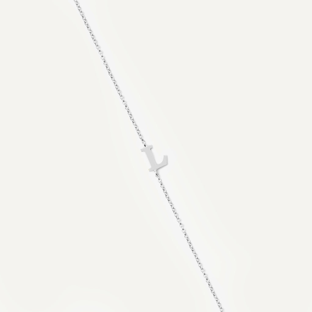 Pulseira Inicial Serifa Ouro Branco