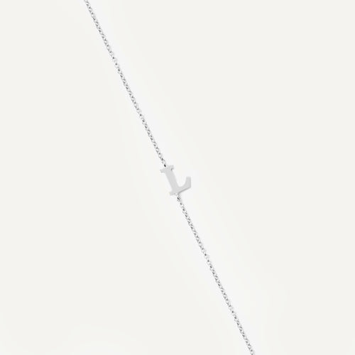 Pulseira Inicial Serifa Ouro Branco