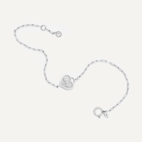 Pulseira Love Heart Ouro Branco