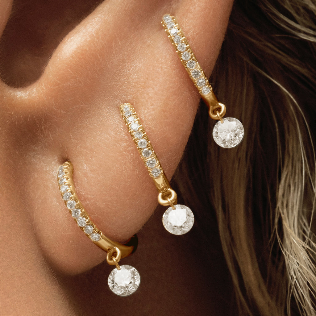 Argola Pavê Floating Diamond