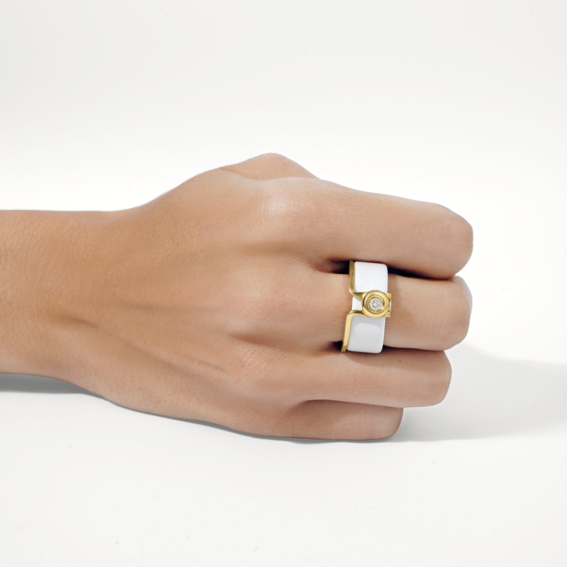 Oura Ring Jacket Ponto de Luz Ouro Amarelo