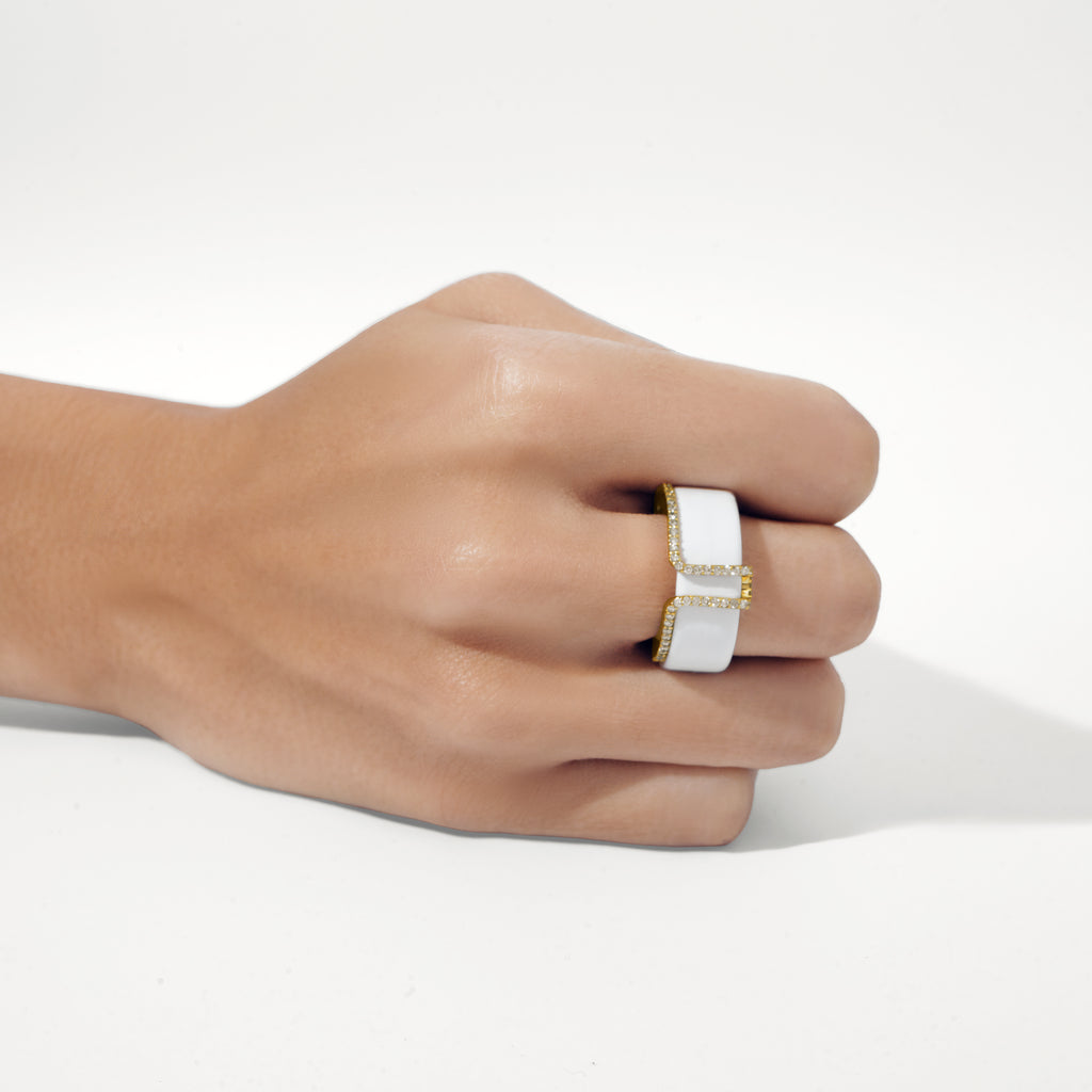 Oura Ring Jacket Pavê Ouro Amarelo