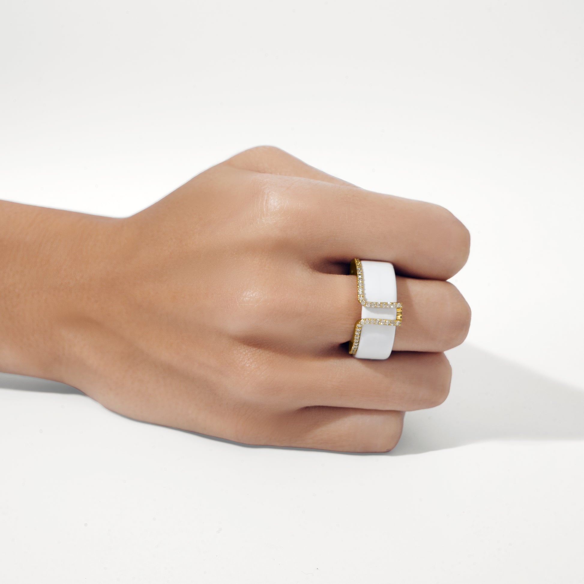 Oura Ring Jacket Pavê Ouro Amarelo