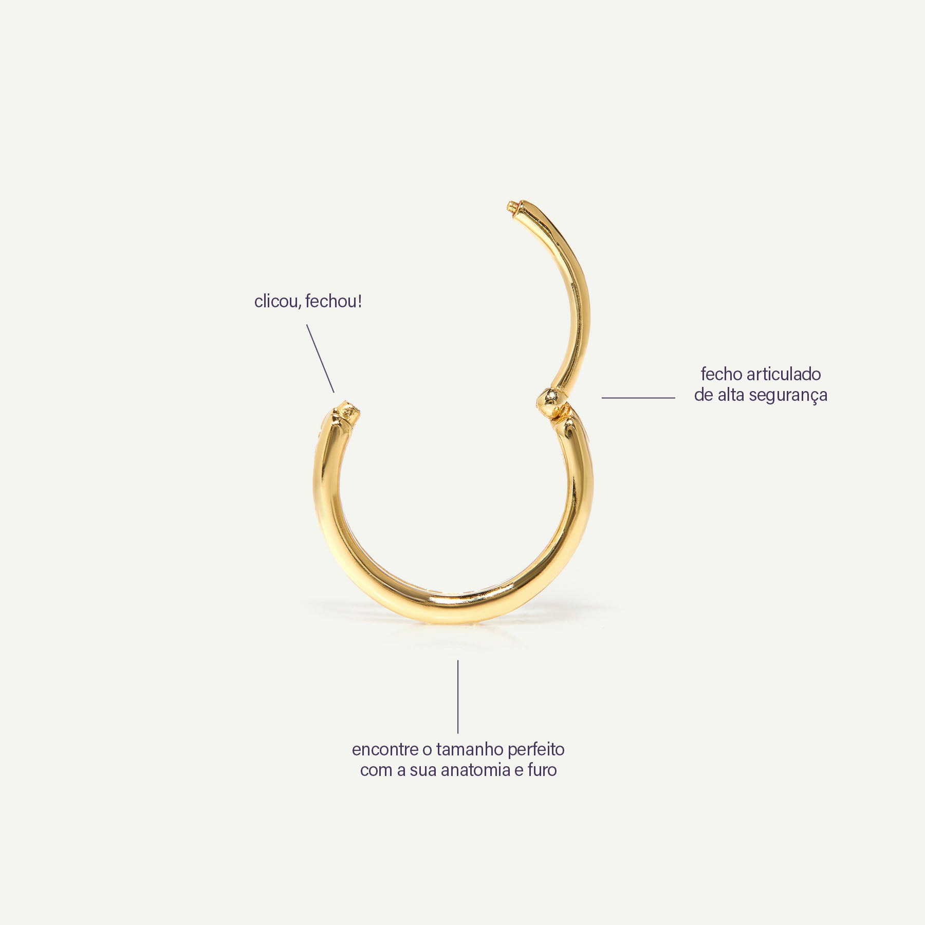 Piercing Argola 6mm Ouro Amarelo