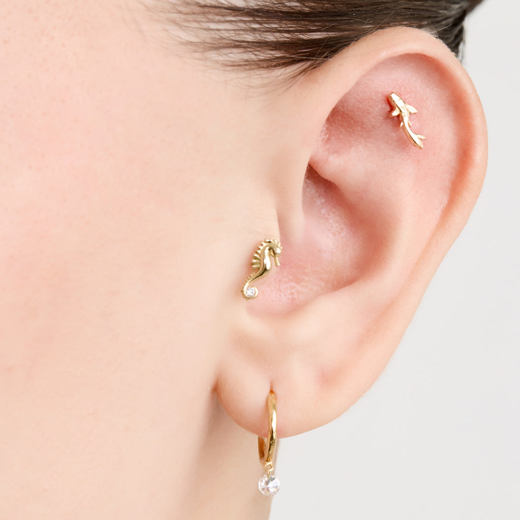 Argola Floating Diamond Ouro Amarelo