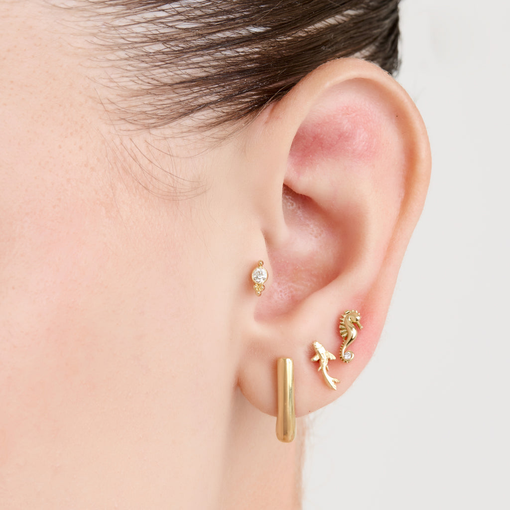 Brinco Line Ouro Amarelo