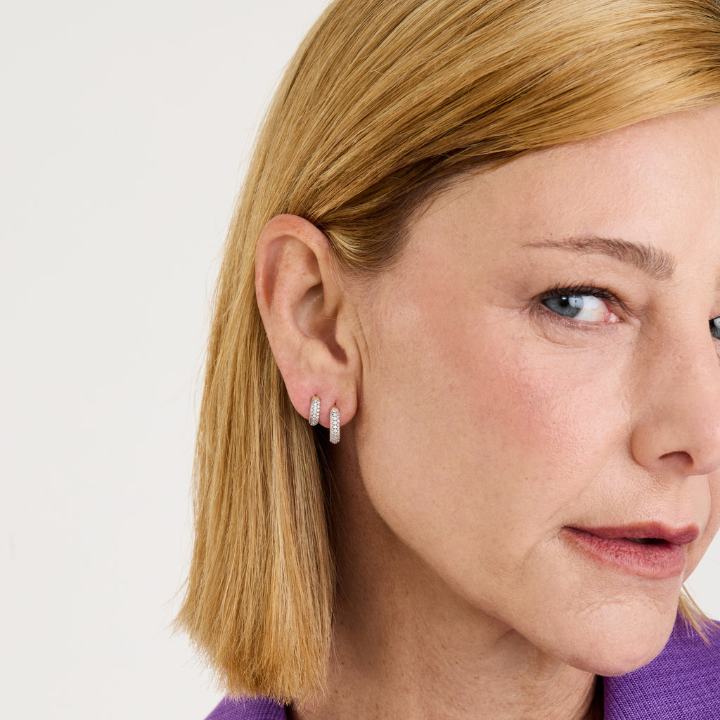 Par De Argola Balonê Pavê Ouro Amarelo