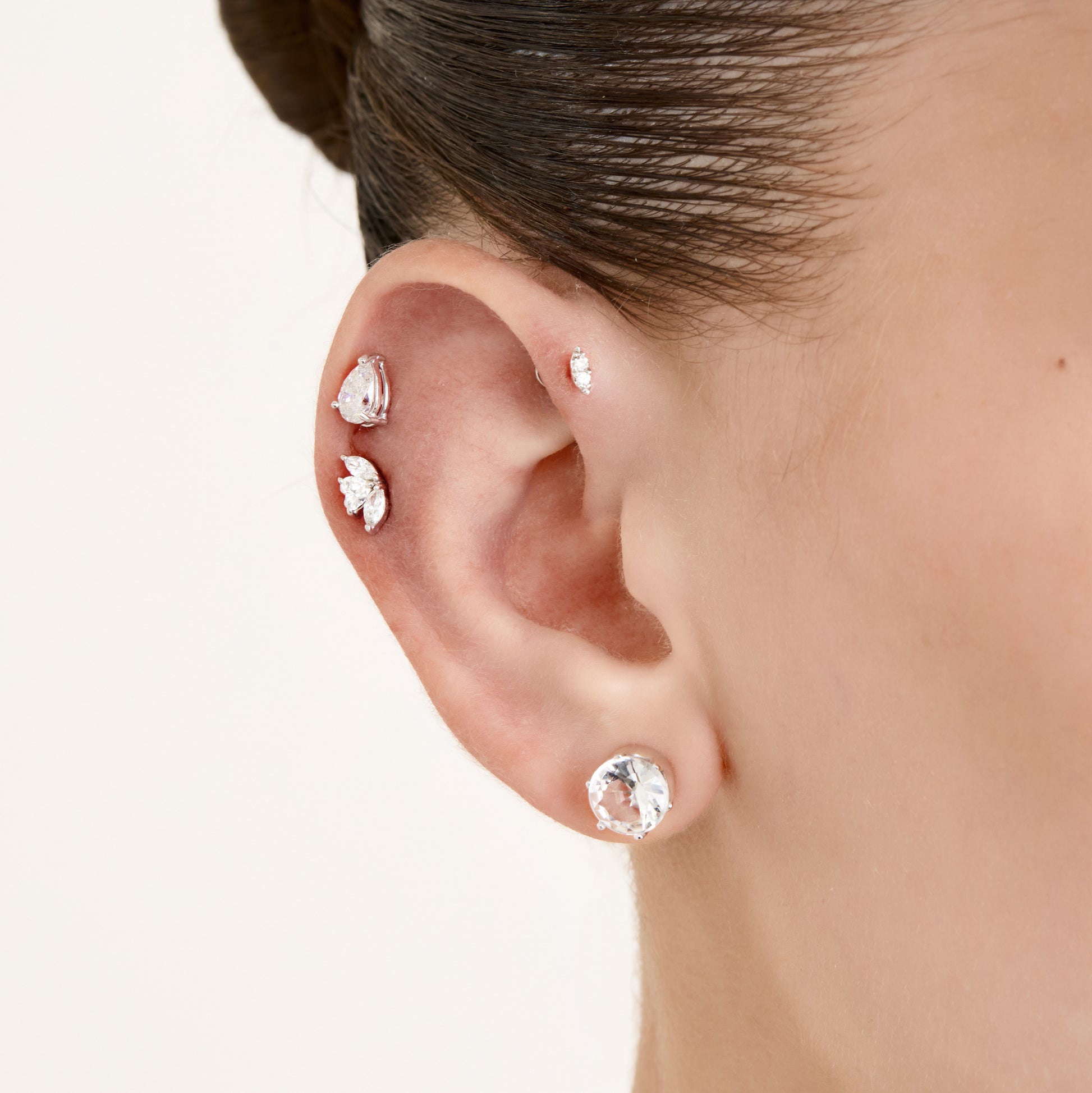 Piercing Gota de Diamante Ouro Branco