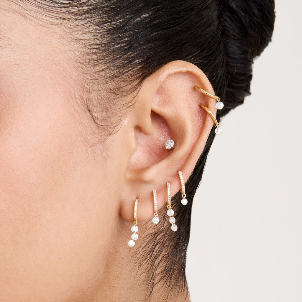 Argola Floating Diamond Ouro Amarelo