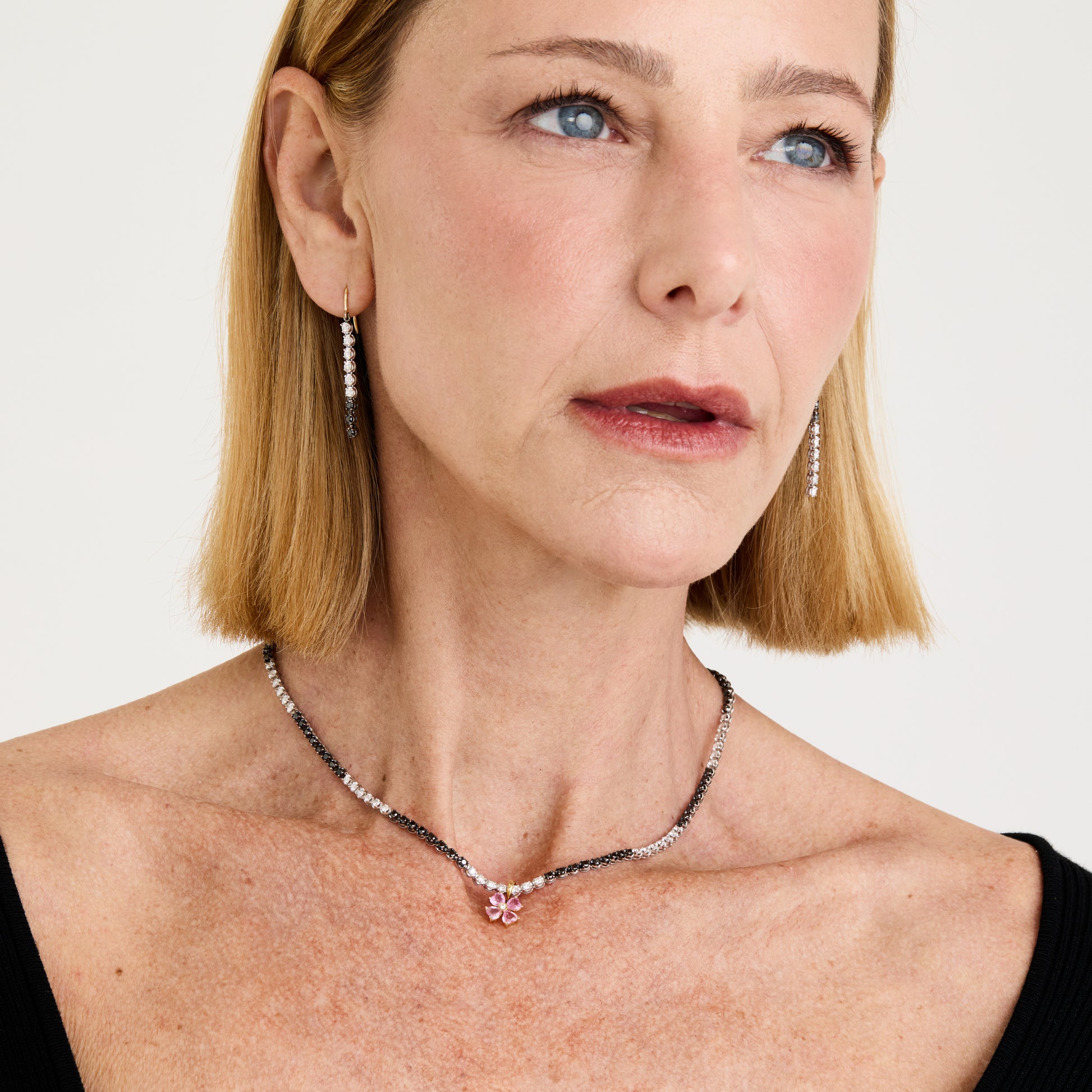 Colar Riviera De Diamantes Bicolor