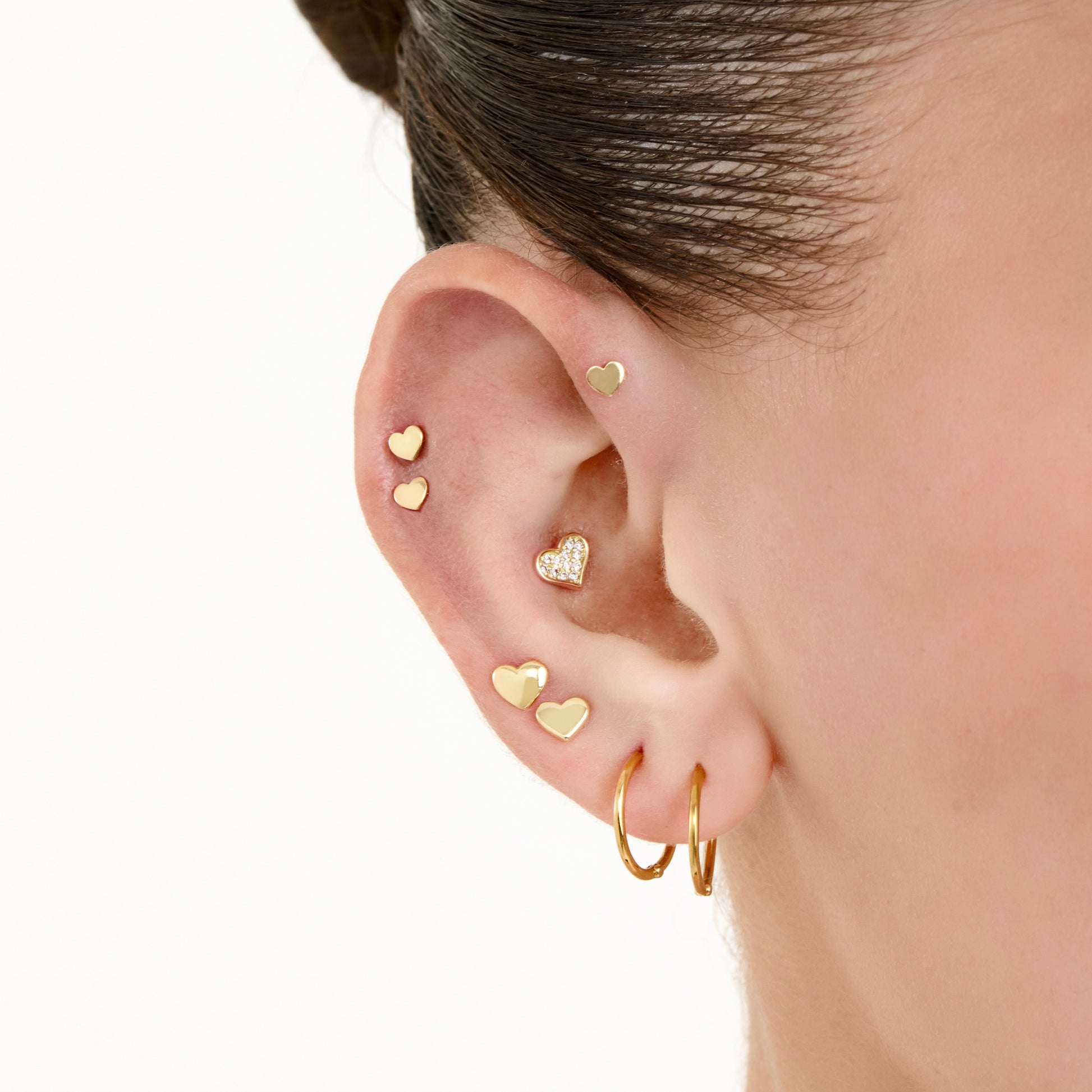 Piercing Bubble Heart Ouro Amarelo