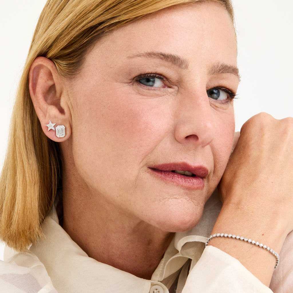 Brinco Solitário Estrela Illusion