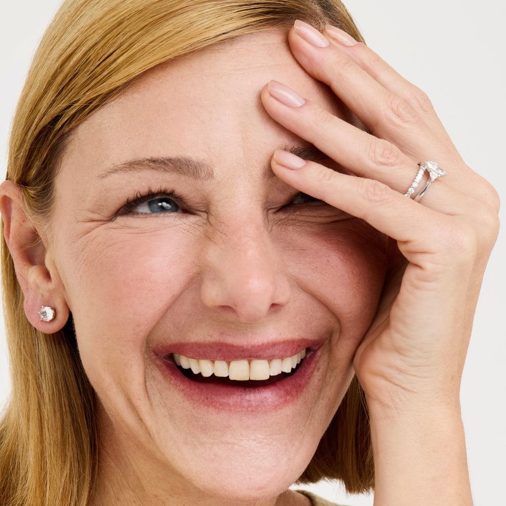 Brinco Solitário Topázio Branco 6mm