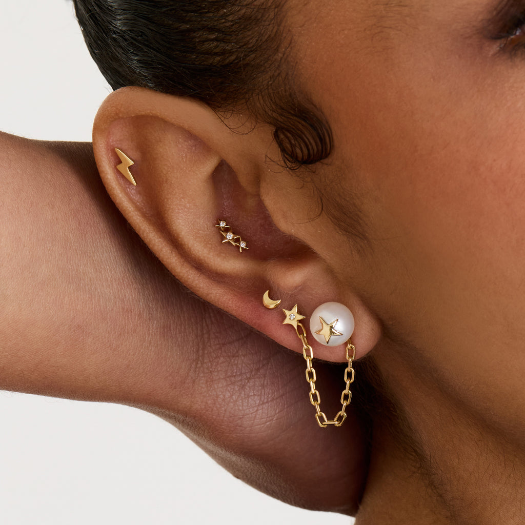 Brinco Nina Star Ouro Amarelo