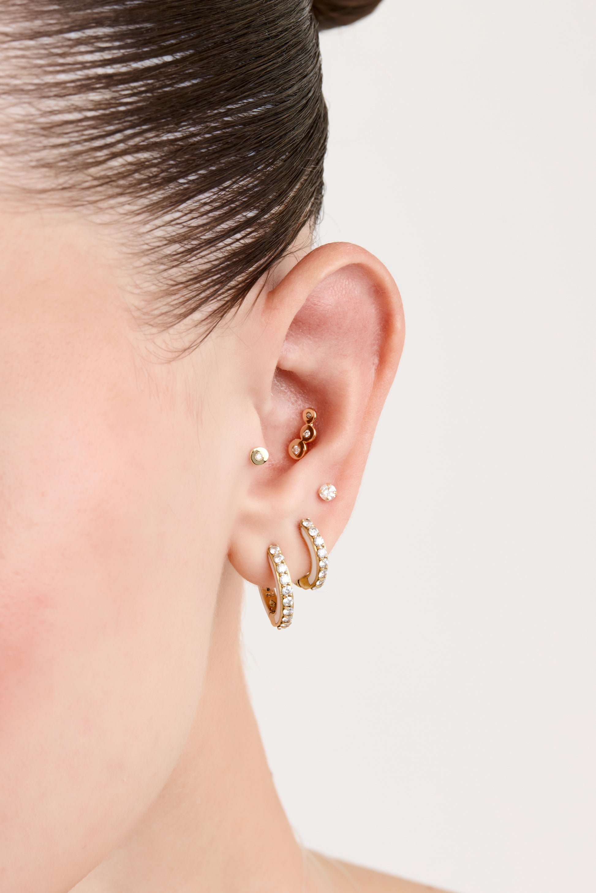 Piercing Trio Circles Dot Ouro Amarelo