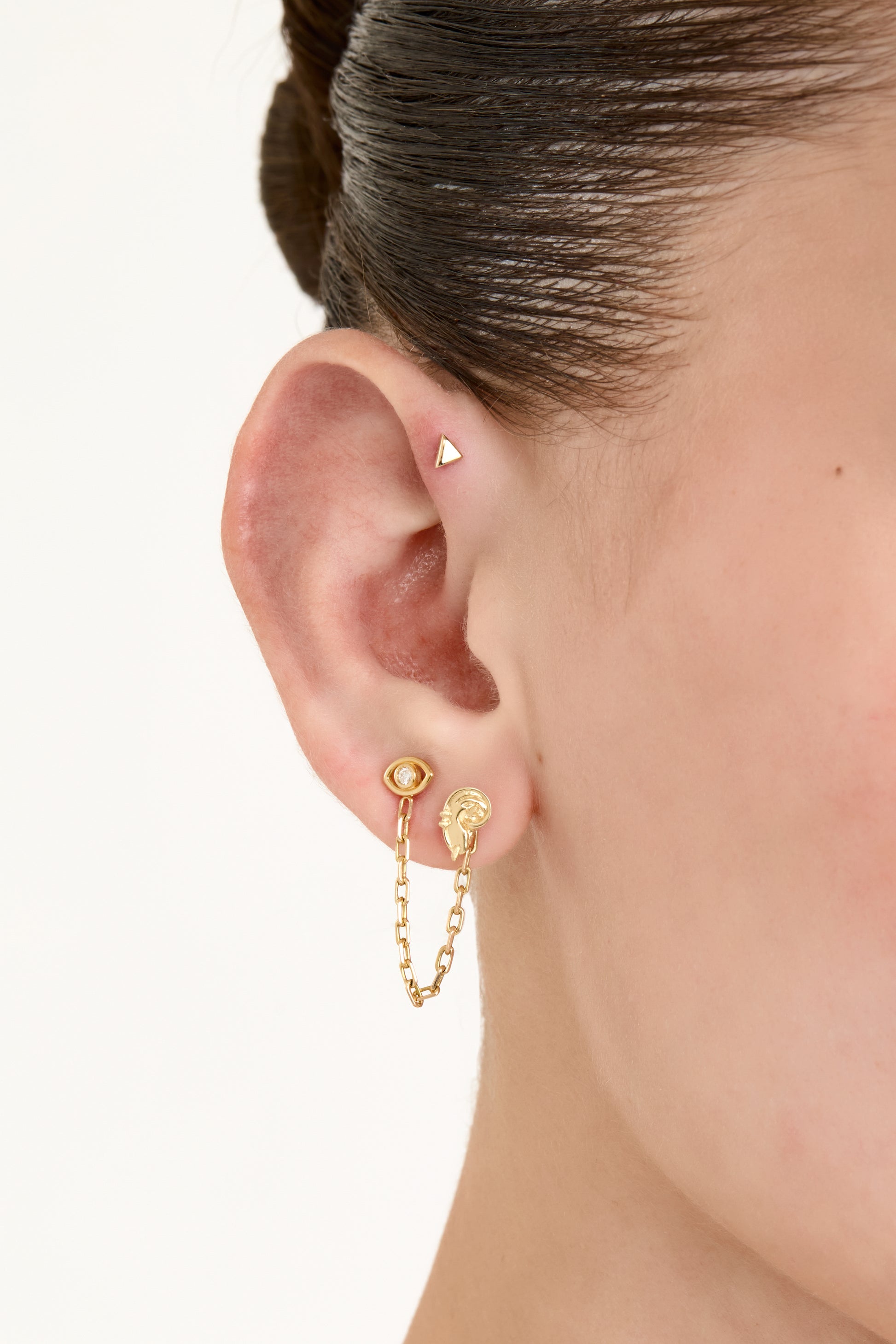 Piercing Triângulo Ouro Branco