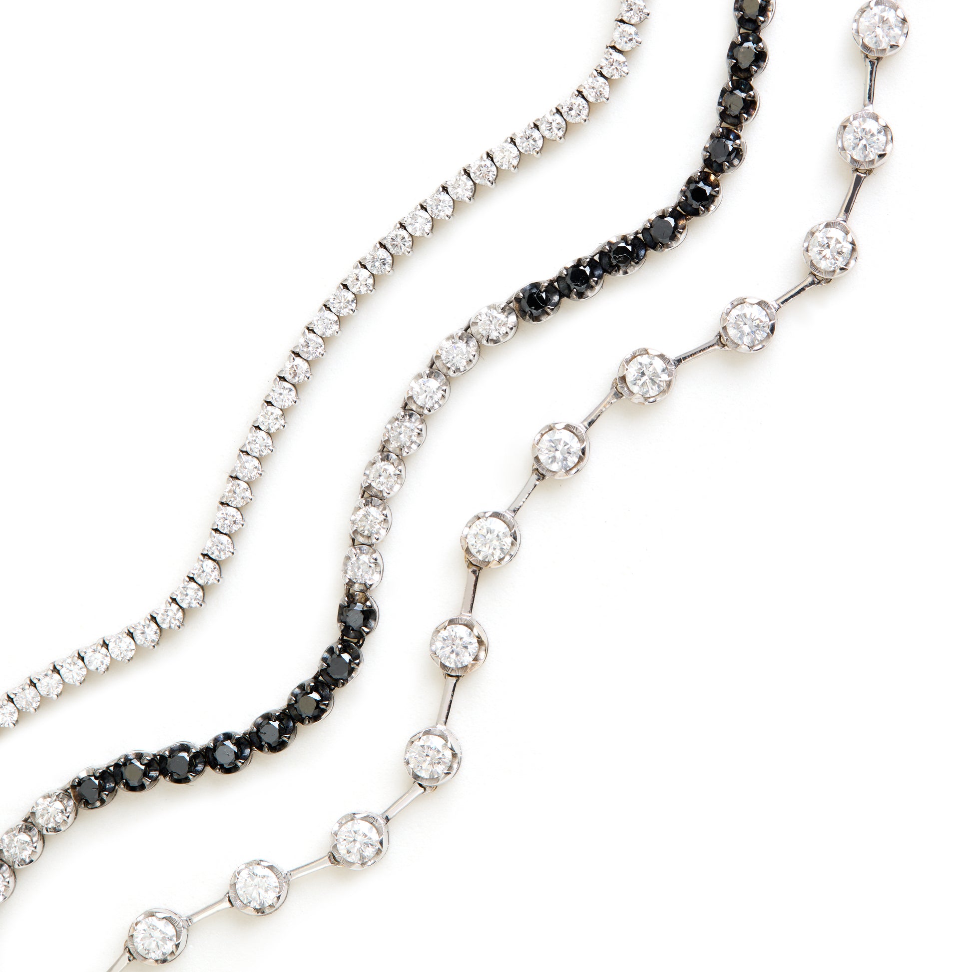 Colar Riviera De Diamantes Bicolor