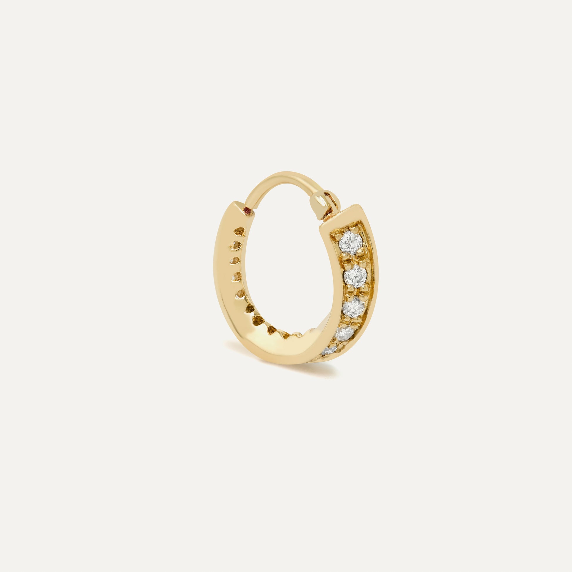 Piercing Argola Twist Pavê Ouro Amarelo