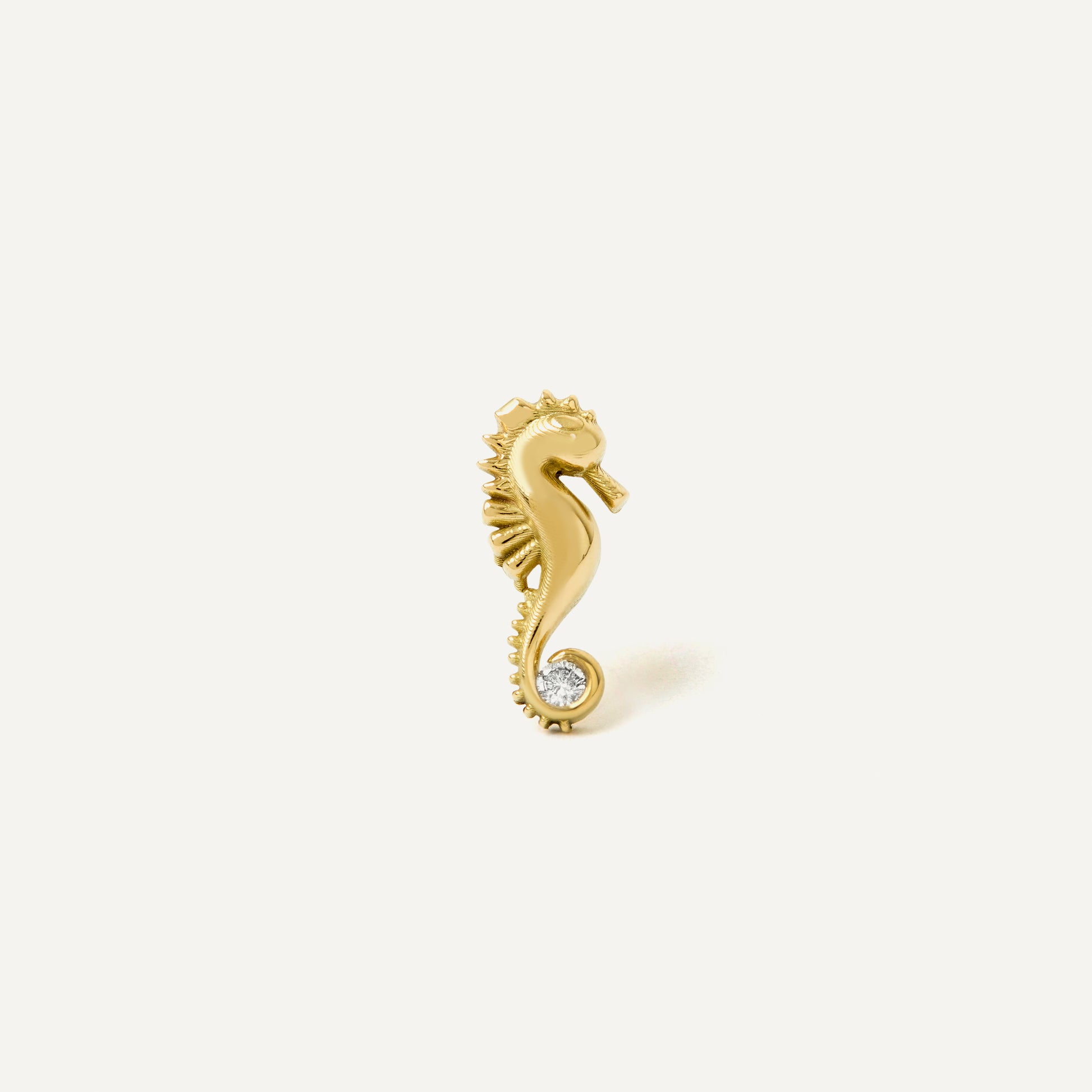 Piercing Cavalo Marinho Dot Ouro Amarelo