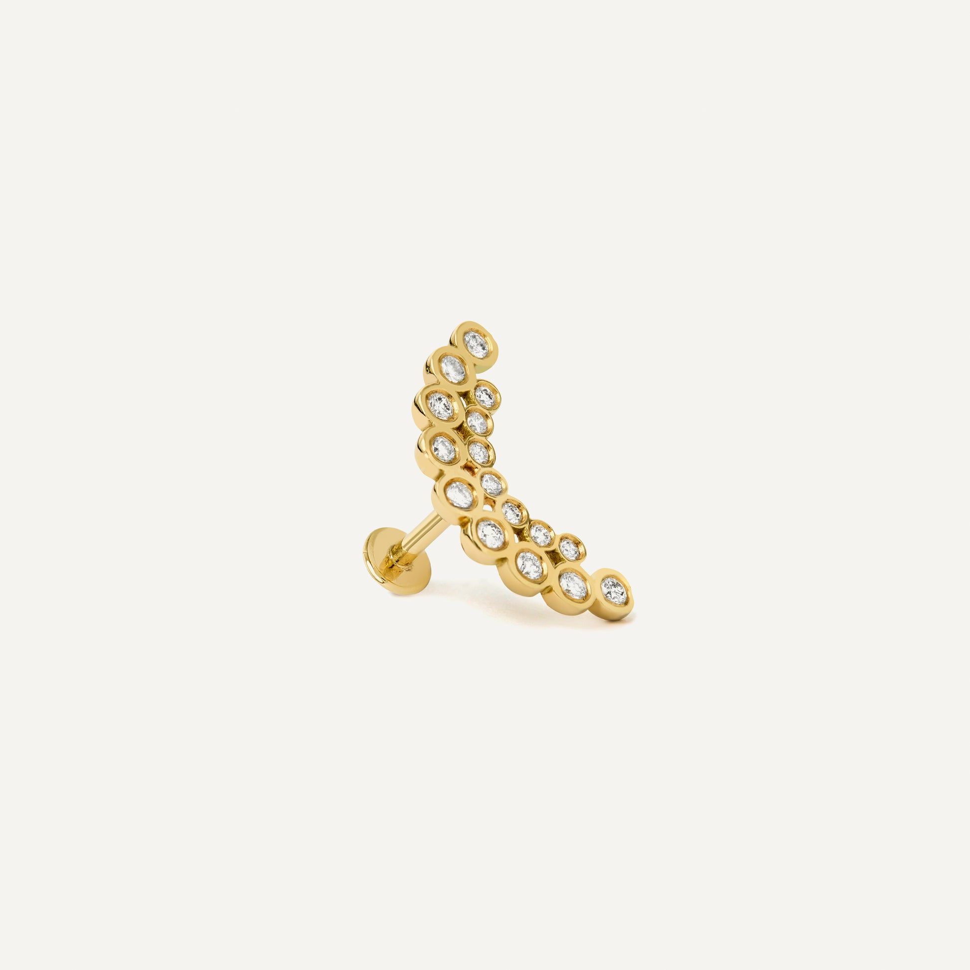Piercing Bold Cluster Ouro Amarelo Diamante