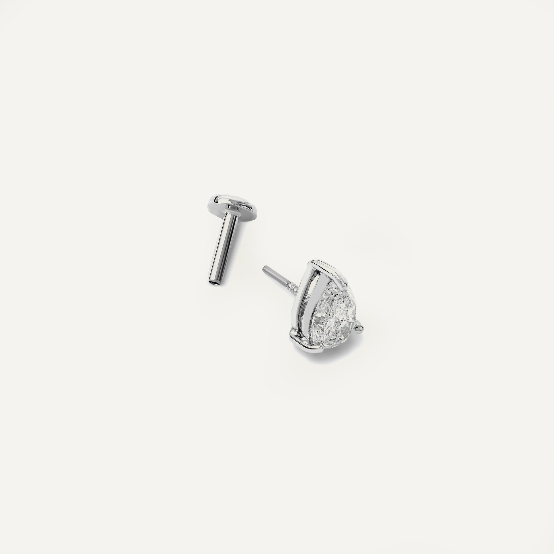 Piercing Gota de Diamante Ouro Branco