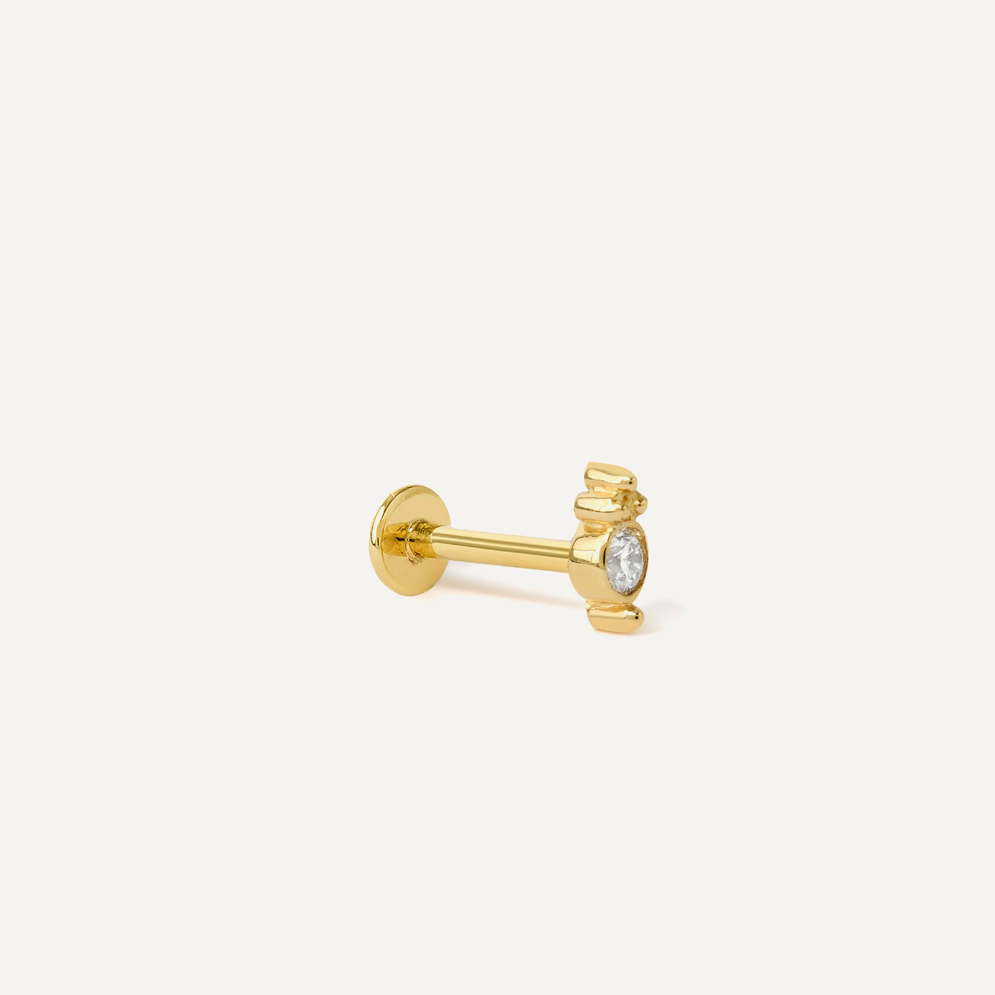 Piercing Shine Ouro Amarelo Diamante