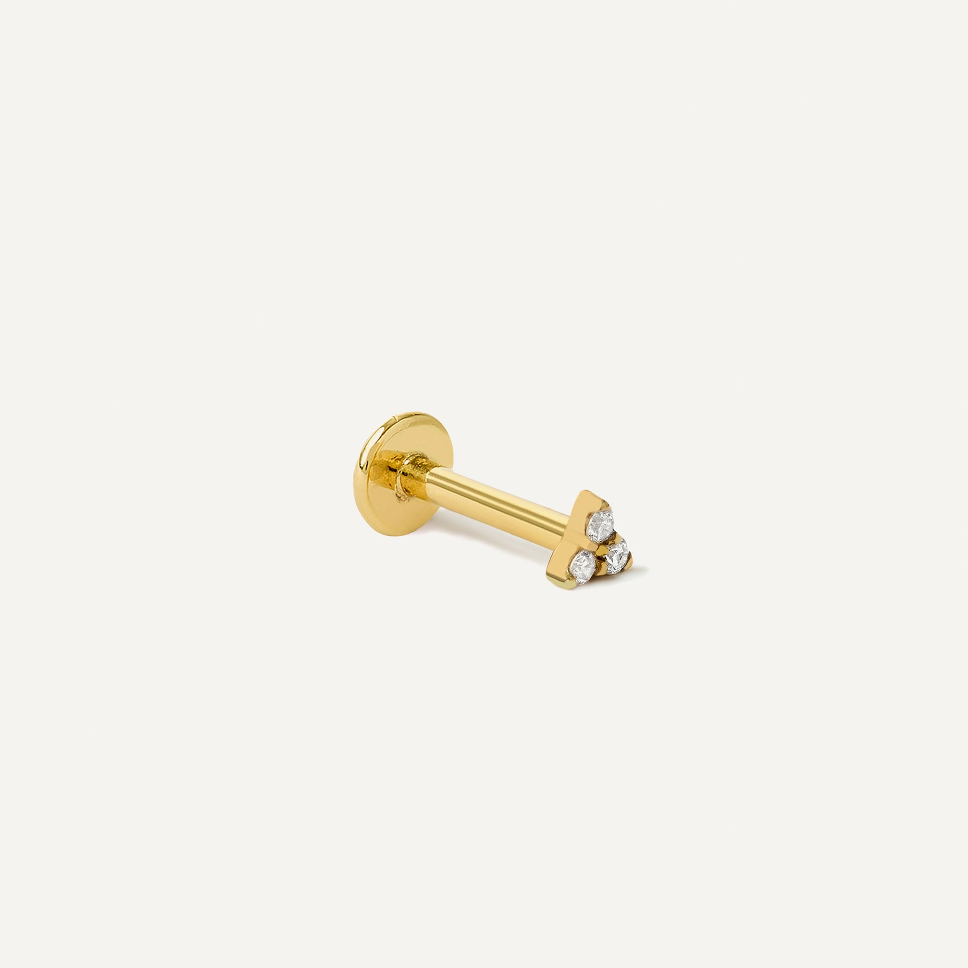 Piercing Trinity Ouro Amarelo Diamante