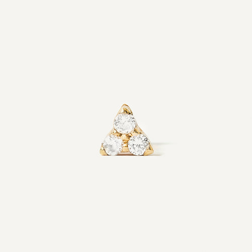 Piercing Trinity Ouro Amarelo Diamante