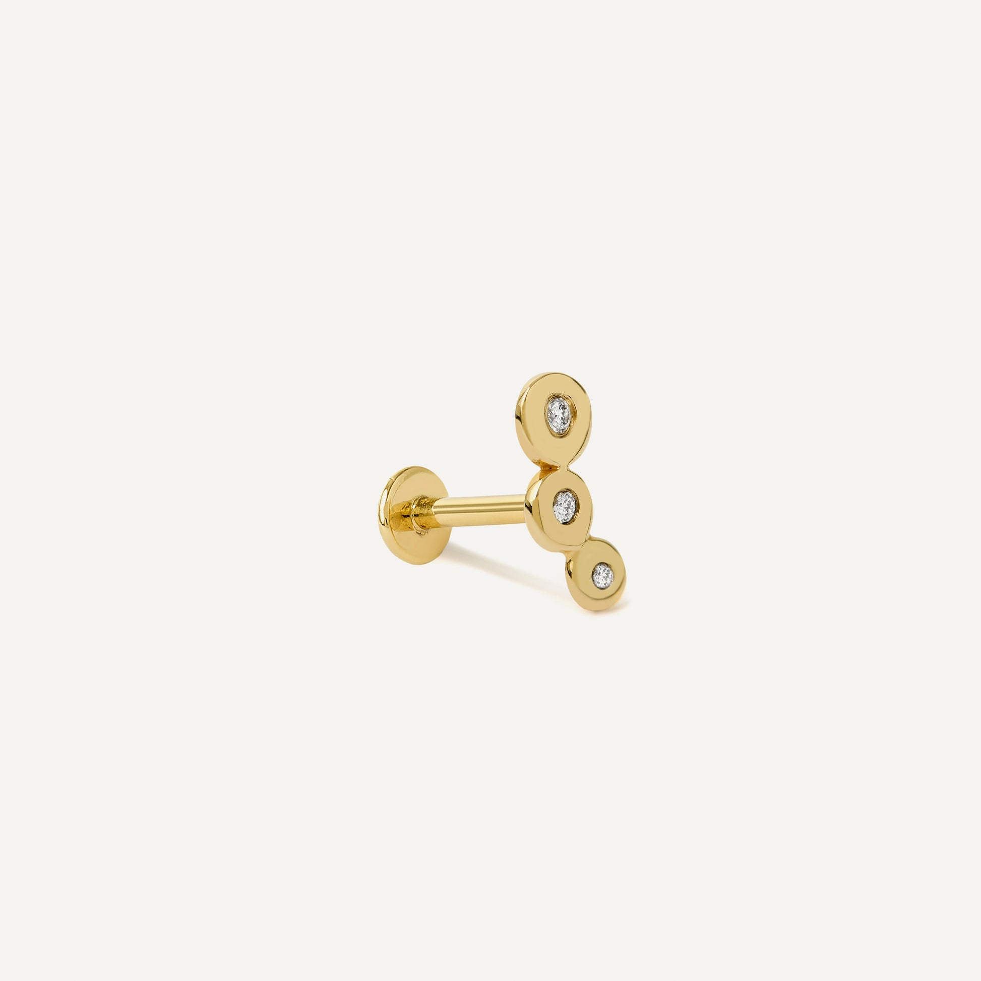 Piercing Trio Circles Dot Ouro Amarelo