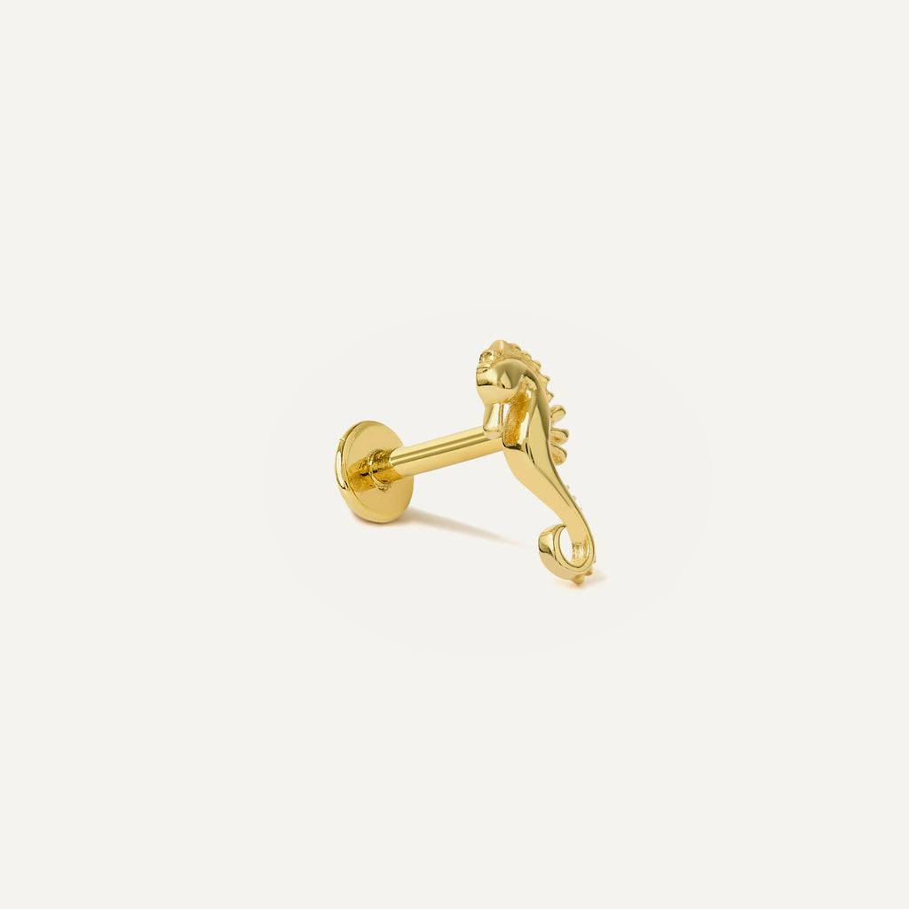 Piercing Cavalo Marinho Ouro Amarelo