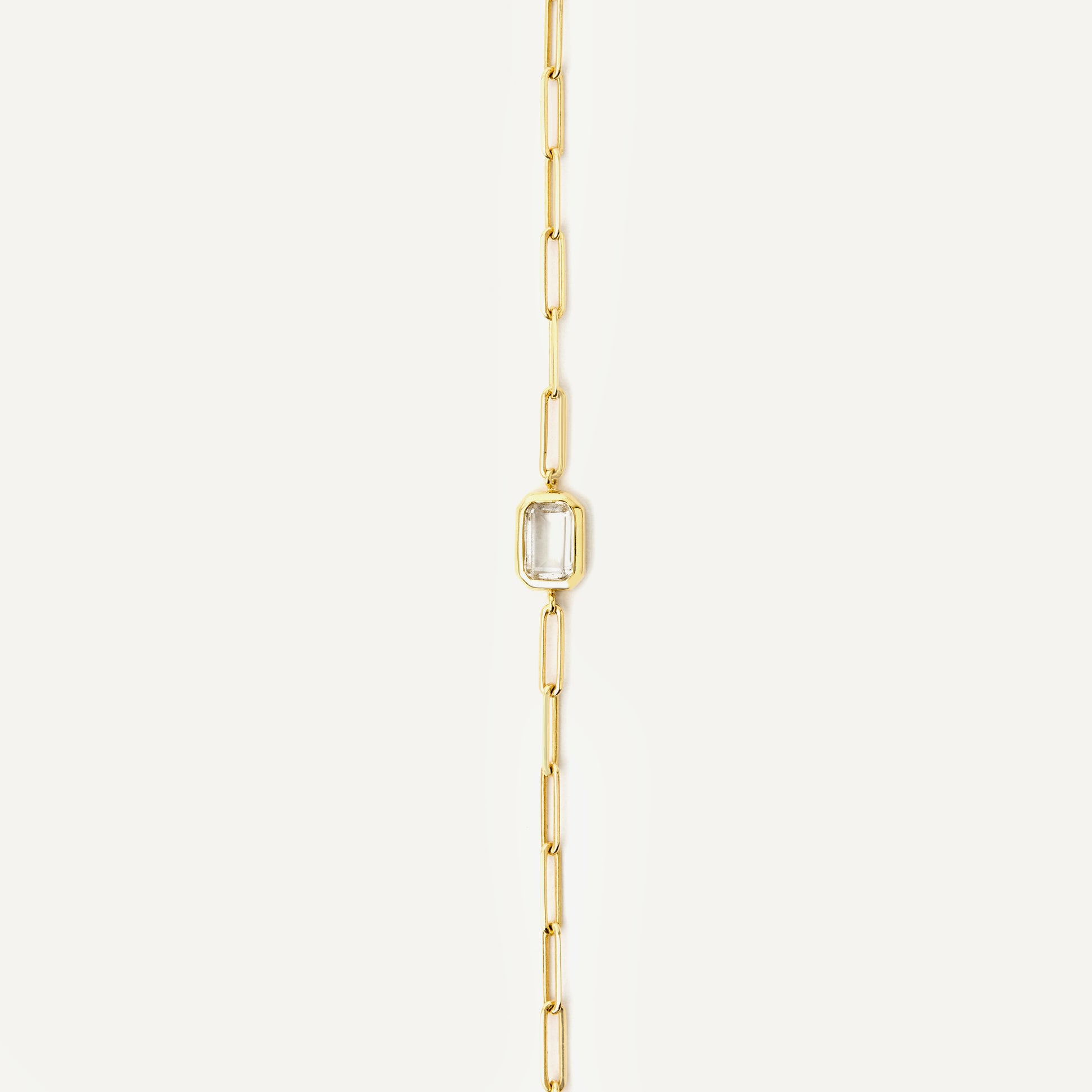 Pulseira Baguete Topázio Branco Ouro Amarelo