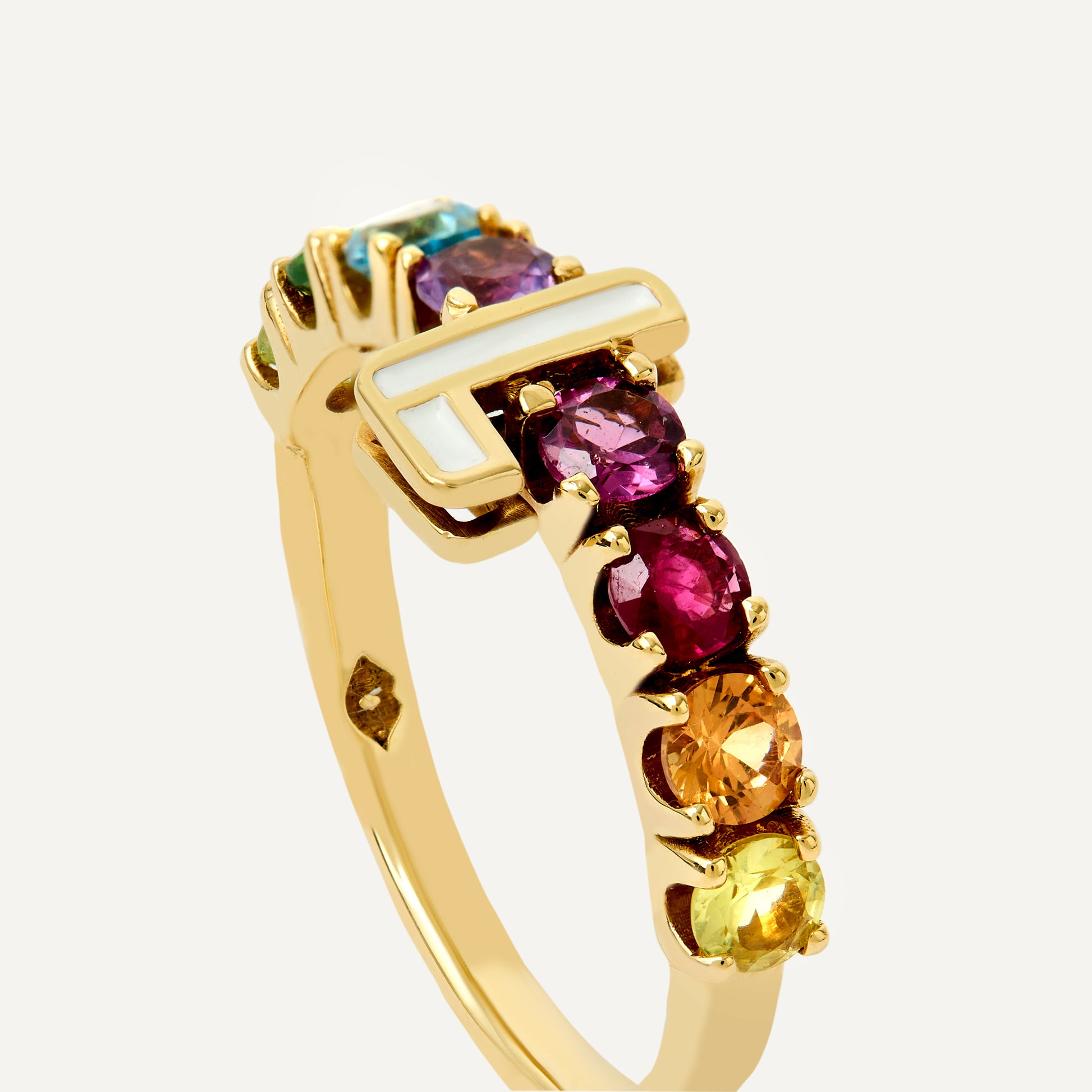 Meia Aliança Poppy Colorida Ouro Amarelo