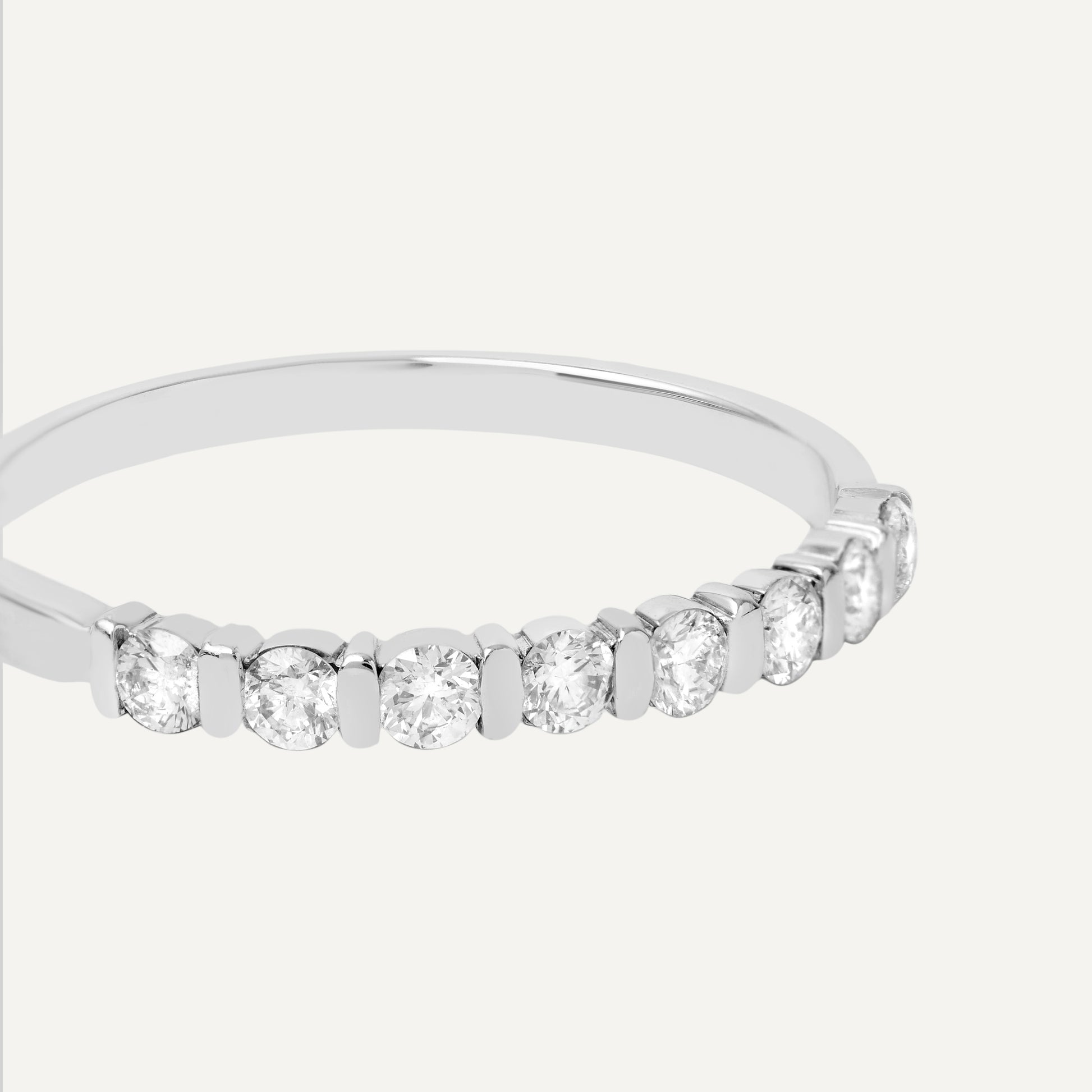 Meia Aliança Slim Diamantes