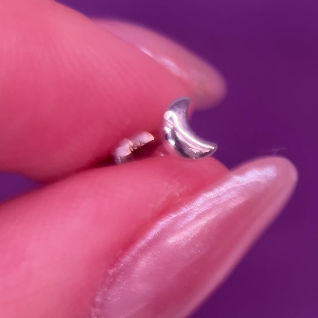 Piercing Meia Lua Ouro Branco