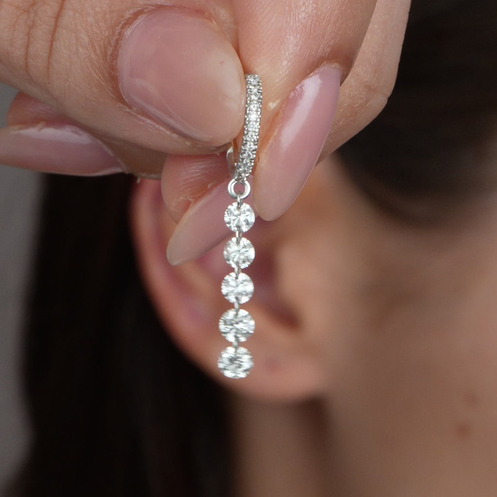 Argola Pavê Quintet Floating Diamonds